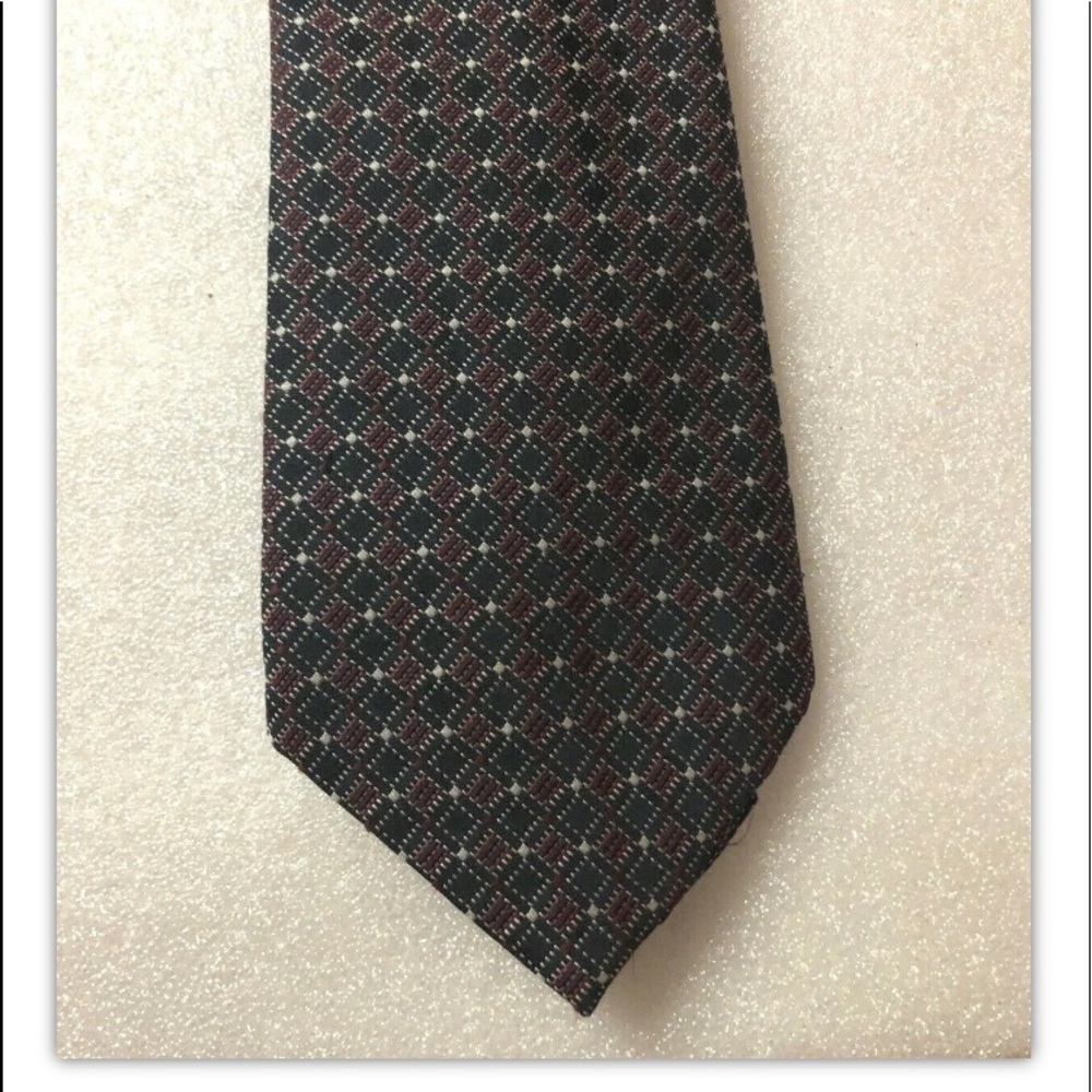 Christian Dior Necktie Men's Tie 4" True Vintage Navy Red White Diagonal retro